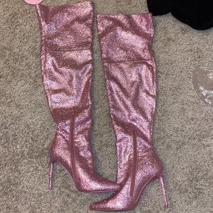 Steve Madden “Vivianne” rhinestone thigh high boots